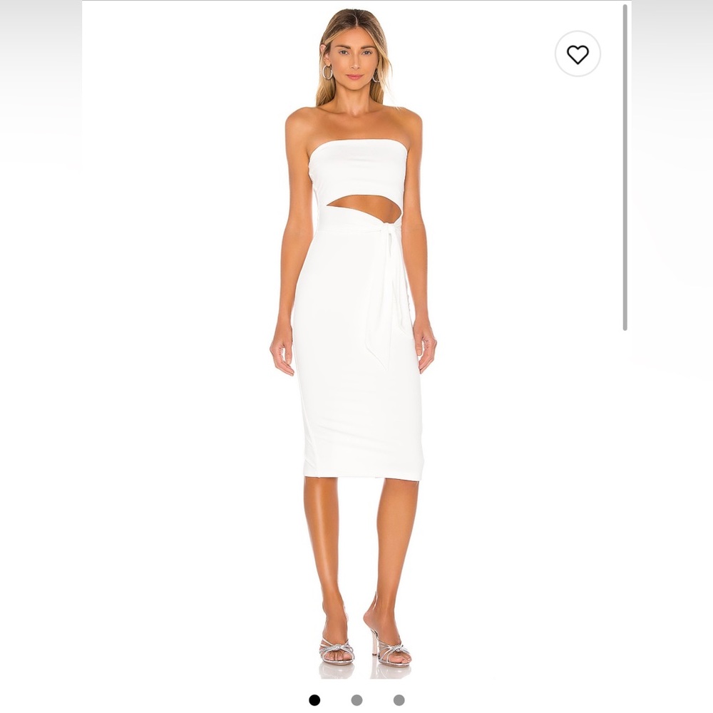 Superdown white tube midi dress